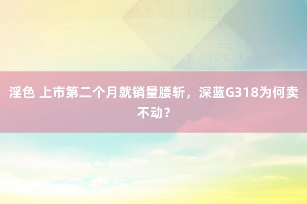 淫色 上市第二个月就销量腰斩，深蓝G318为何卖不动？