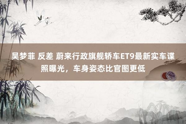 吴梦菲 反差 蔚来行政旗舰轿车ET9最新实车谍照曝光，车身姿态比官图更低