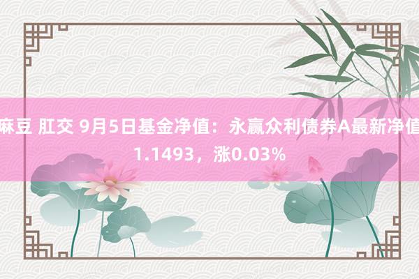 麻豆 肛交 9月5日基金净值：永赢众利债券A最新净值1.1493，涨0.03%