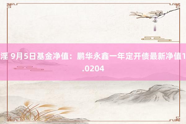 淫 9月5日基金净值：鹏华永鑫一年定开债最新净值1.0204