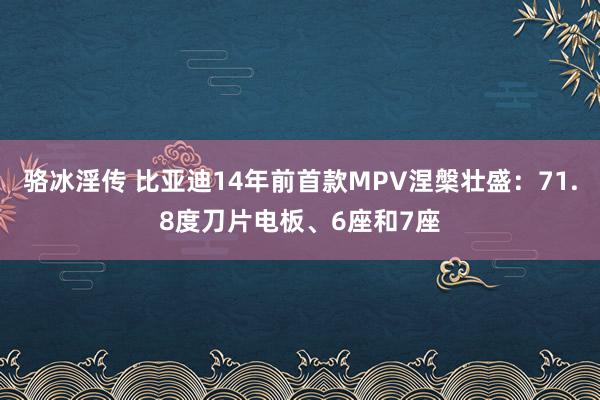 骆冰淫传 比亚迪14年前首款MPV涅槃壮盛：71.8度刀片电板、6座和7座