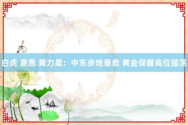 白虎 意思 黄力晨：中东步地垂危 黄金保握高位摇荡