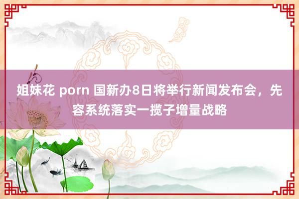 姐妹花 porn 国新办8日将举行新闻发布会，先容系统落实一揽子增量战略