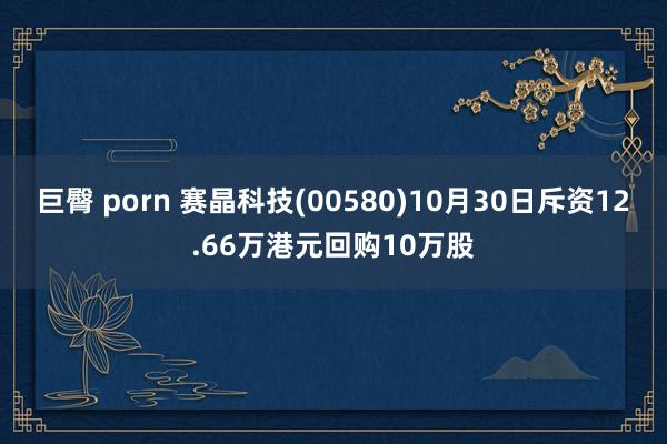 巨臀 porn 赛晶科技(00580)10月30日斥资12.66万港元回购10万股