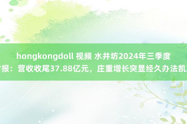 hongkongdoll 视频 水井坊2024年三季度财报：营收收尾37.88亿元，庄重增长突显经久办法凯旋