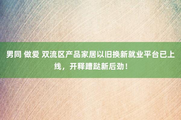 男同 做爱 双流区产品家居以旧换新就业平台已上线，开释蹧跶新后劲！