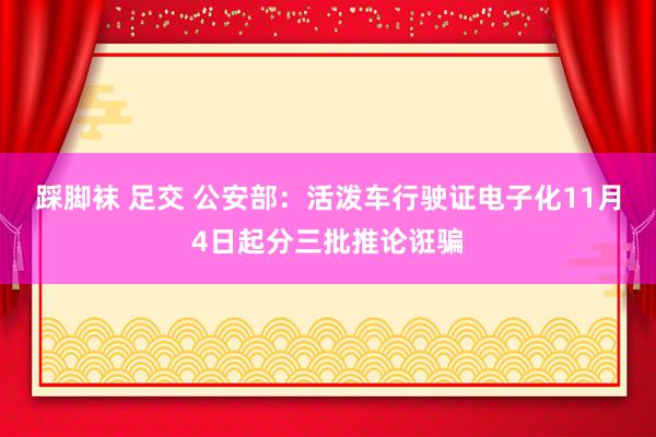 踩脚袜 足交 公安部：活泼车行驶证电子化11月4日起分三批推论诳骗