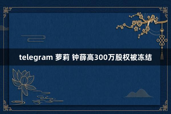 telegram 萝莉 钟薛高300万股权被冻结