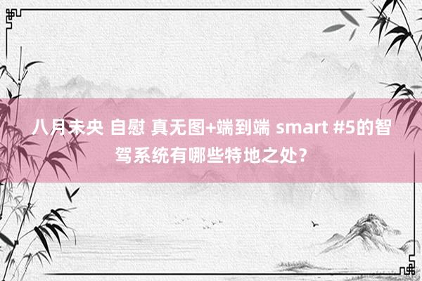 八月未央 自慰 真无图+端到端 smart #5的智驾系统有哪些特地之处？