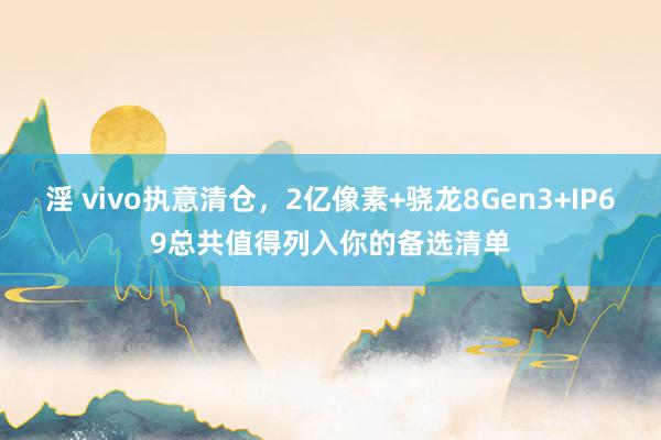 淫 vivo执意清仓，2亿像素+骁龙8Gen3+IP69总共值得列入你的备选清单