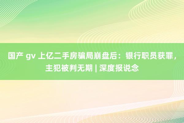 国产 gv 上亿二手房骗局崩盘后：银行职员获罪，主犯被判无期 | 深度报说念