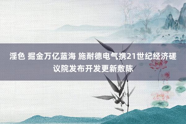 淫色 掘金万亿蓝海 施耐德电气携21世纪经济磋议院发布开发更新敷陈