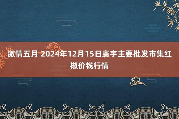 激情五月 2024年12月15日寰宇主要批发市集红椒价钱行情