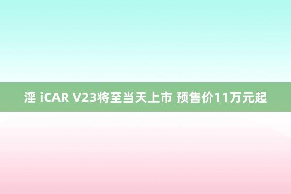 淫 iCAR V23将至当天上市 预售价11万元起