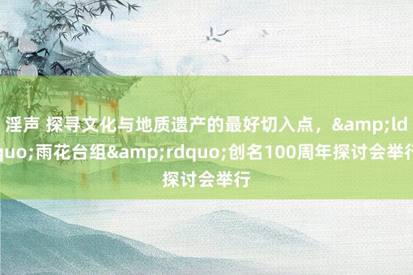 淫声 探寻文化与地质遗产的最好切入点，&ldquo;雨花台组&rdquo;创名100周年探讨会举行