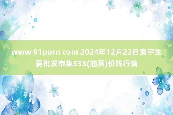 www 91porn com 2024年12月22日寰宇主要批发市集S33(油葵)价钱行情