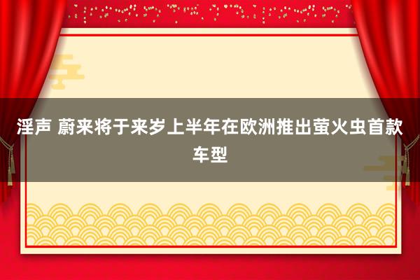 淫声 蔚来将于来岁上半年在欧洲推出萤火虫首款车型