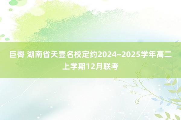 巨臀 湖南省天壹名校定约2024~2025学年高二上学期12月联考