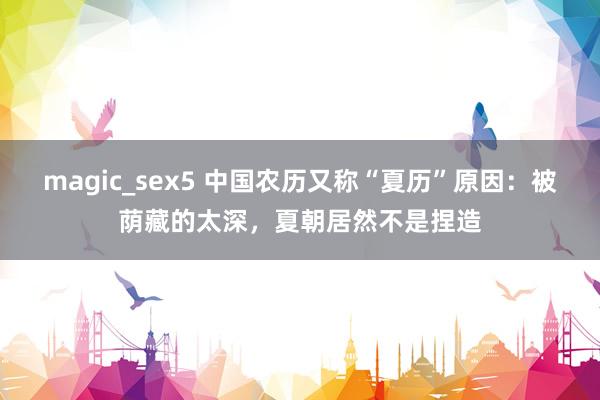 magic_sex5 中国农历又称“夏历”原因：被荫藏的太深，夏朝居然不是捏造