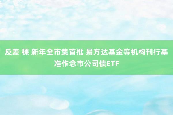 反差 裸 新年全市集首批 易方达基金等机构刊行基准作念市公司债ETF