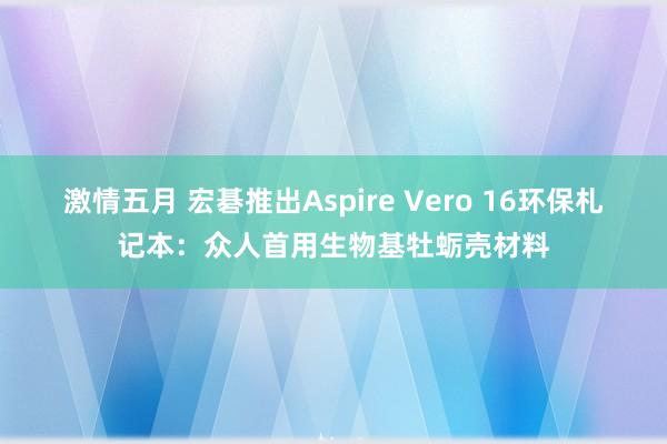 激情五月 宏碁推出Aspire Vero 16环保札记本：众人首用生物基牡蛎壳材料