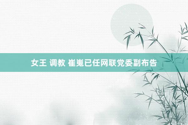 女王 调教 崔嵬已任网联党委副布告