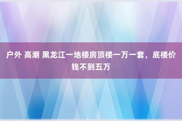 户外 高潮 黑龙江一地楼房顶楼一万一套，底楼价钱不到五万