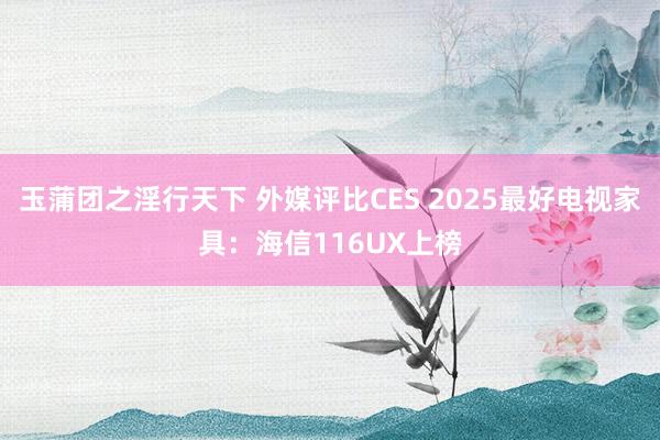 玉蒲团之淫行天下 外媒评比CES 2025最好电视家具：海信116UX上榜